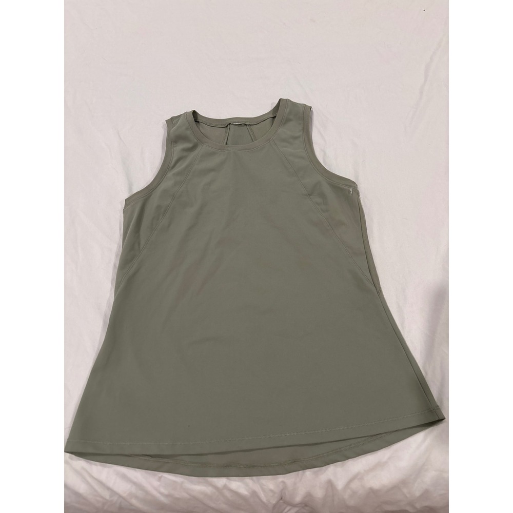Marika Women Sage Green Mesh Back Athletic Tank Top Sleeveless Yoga Gym Shirt